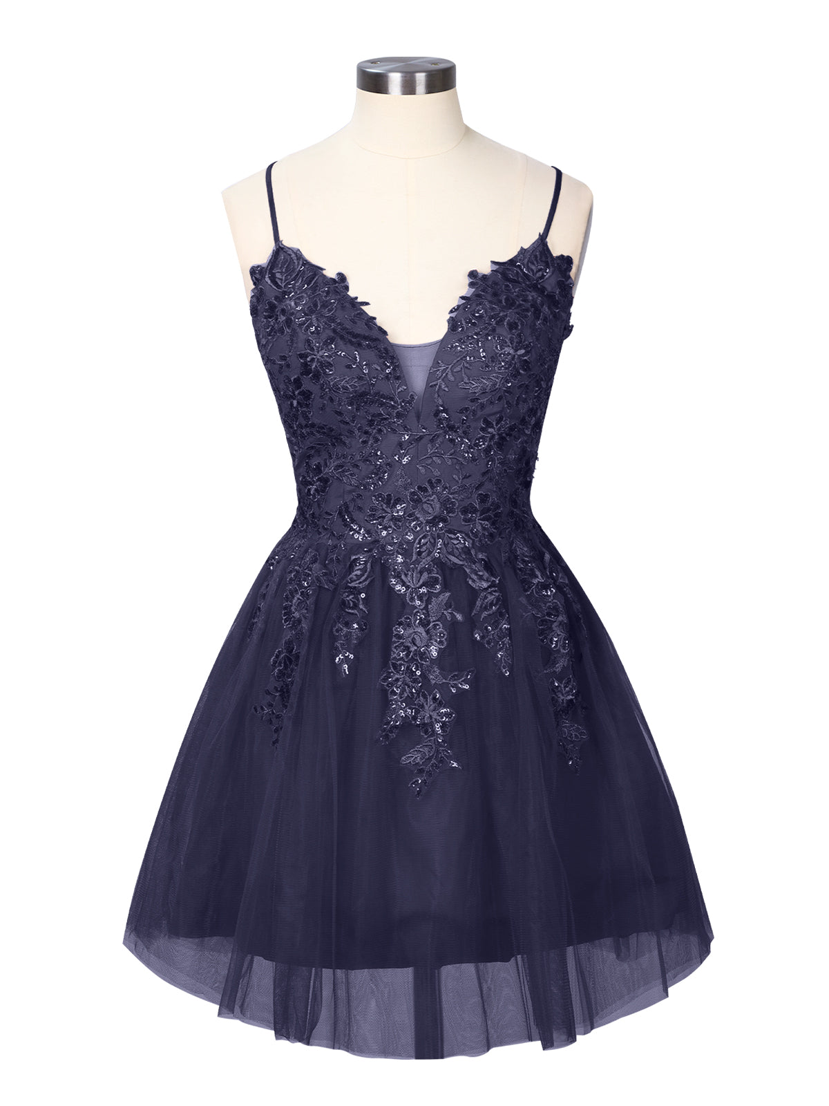 Applique Soft Tulle Mini Dress 