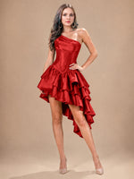 Asymmetric Homecoming Dress with One-Shoulder Neckline 
