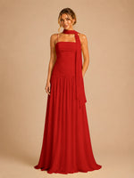 Chiffon Bridesmaid Dress with Scarf Detail 