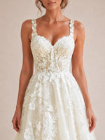 Lace Wedding Dress with Wide Strap Design