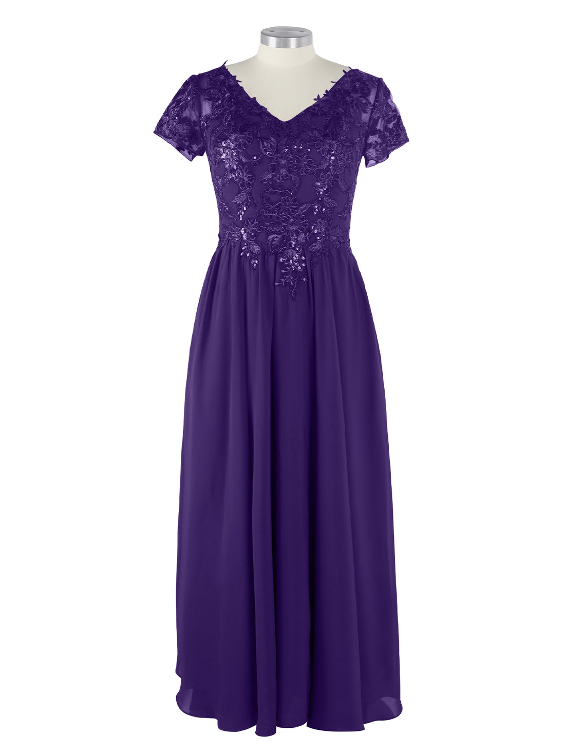 Short Sleeves Chiffon Dress 