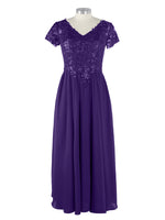 Short Sleeves Chiffon Dress 