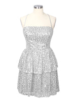 Sequined Halter Flare Mini Dress 