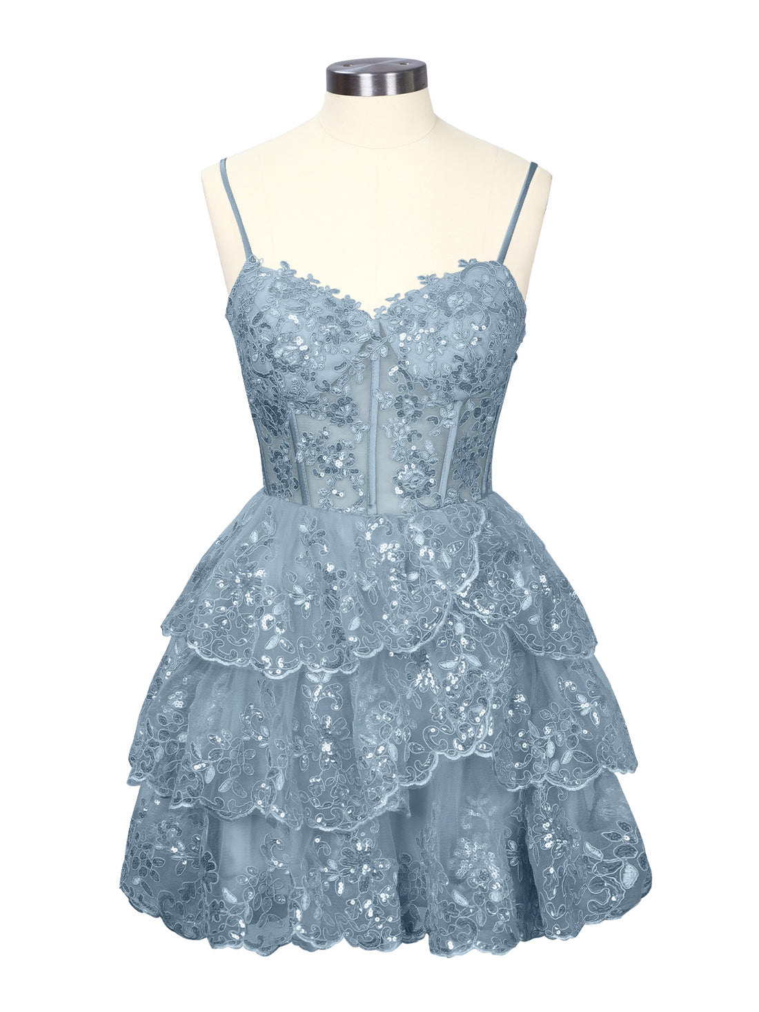 Sequin Appliques Mini Dress 