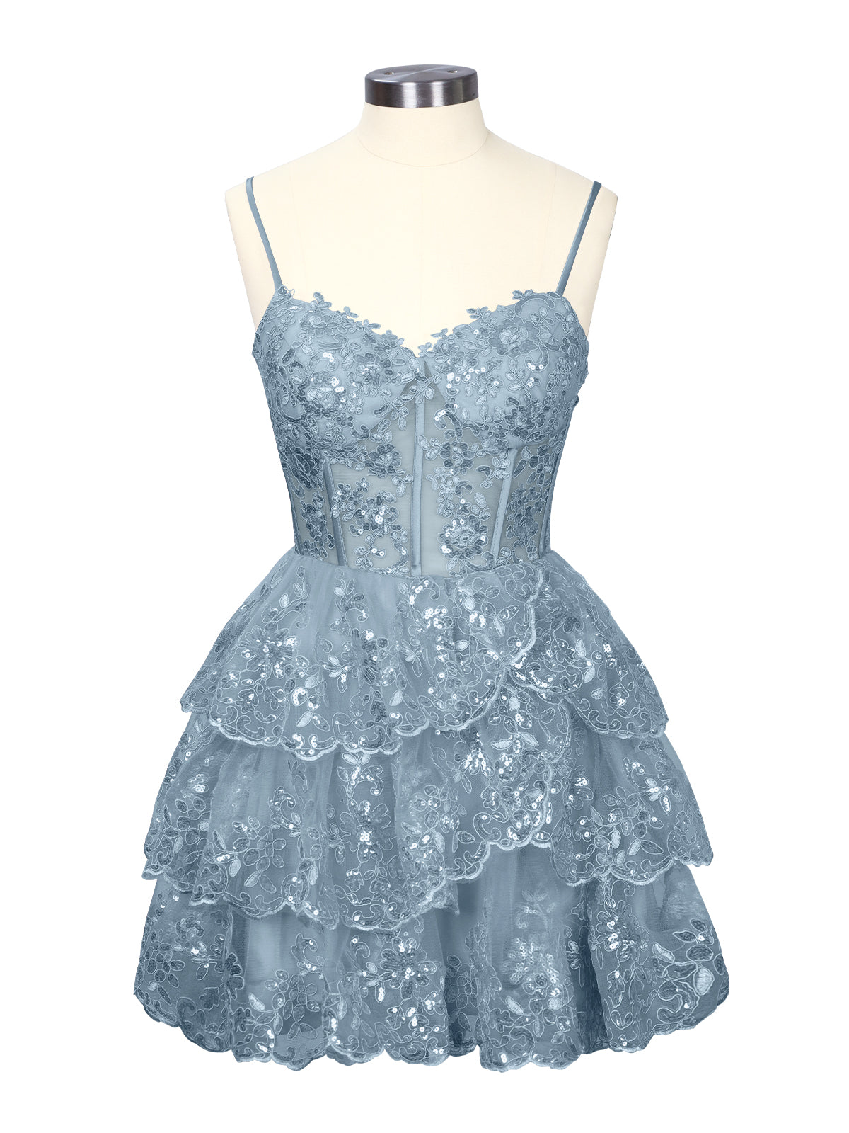Sequin Appliques Mini Dress 