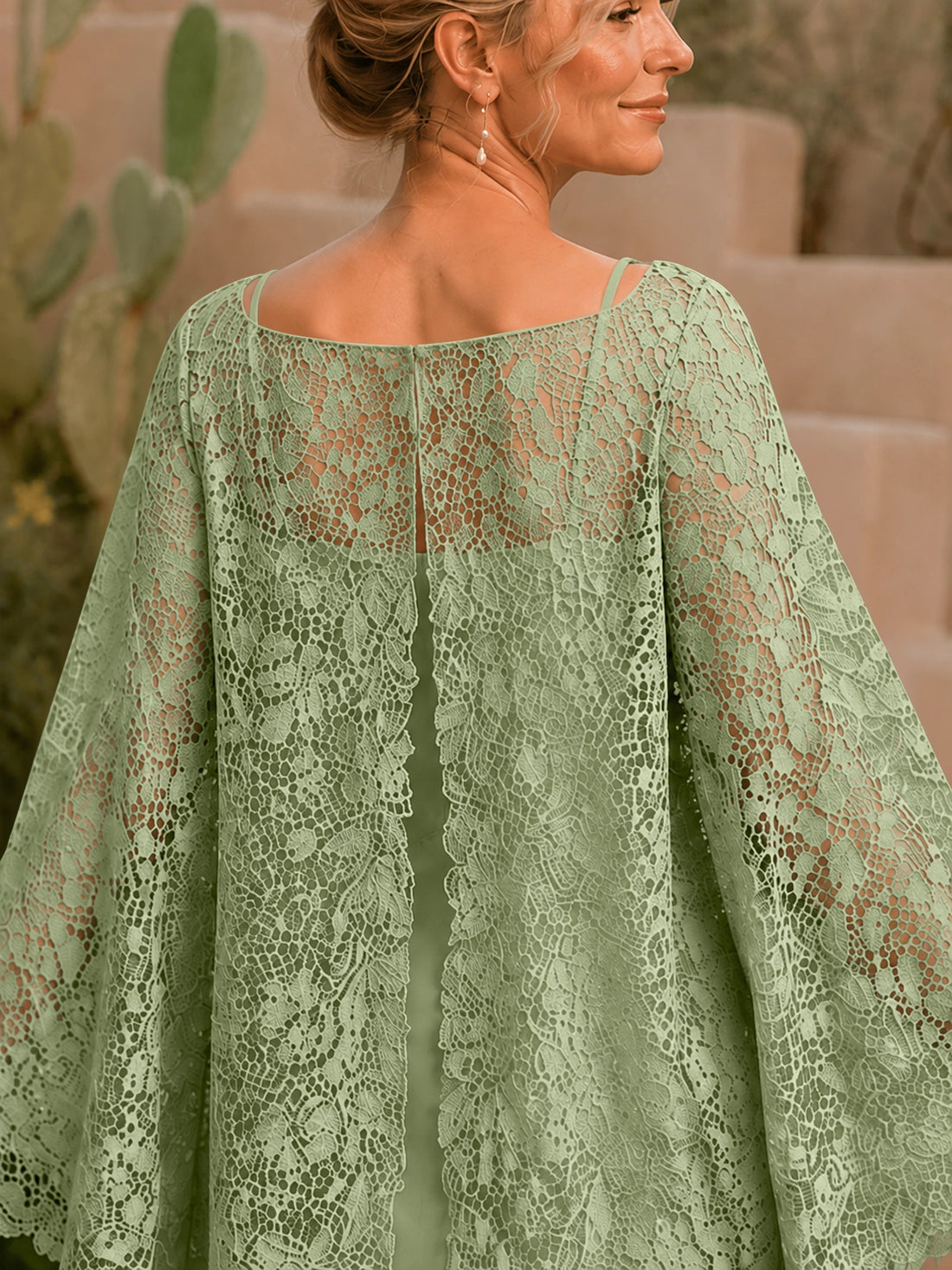 Two-piece Mother of the Bride Dress with Lace Top