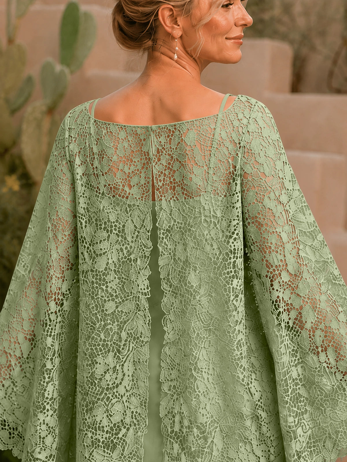 Two-piece Mother of the Bride Dress with Lace Top