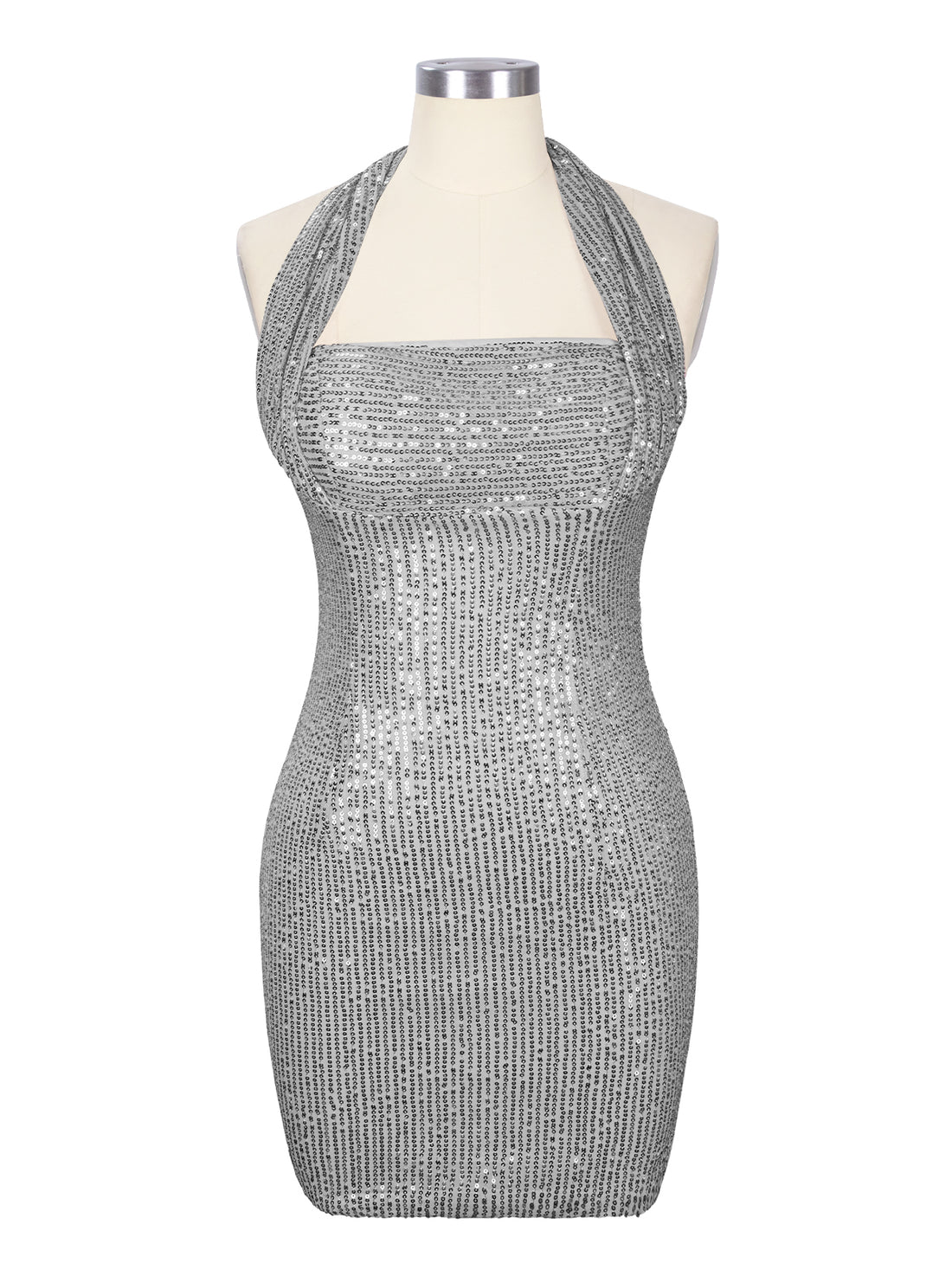 Halter Sequin Sheath Mini Dress 
