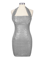 Halter Sequin Sheath Mini Dress 