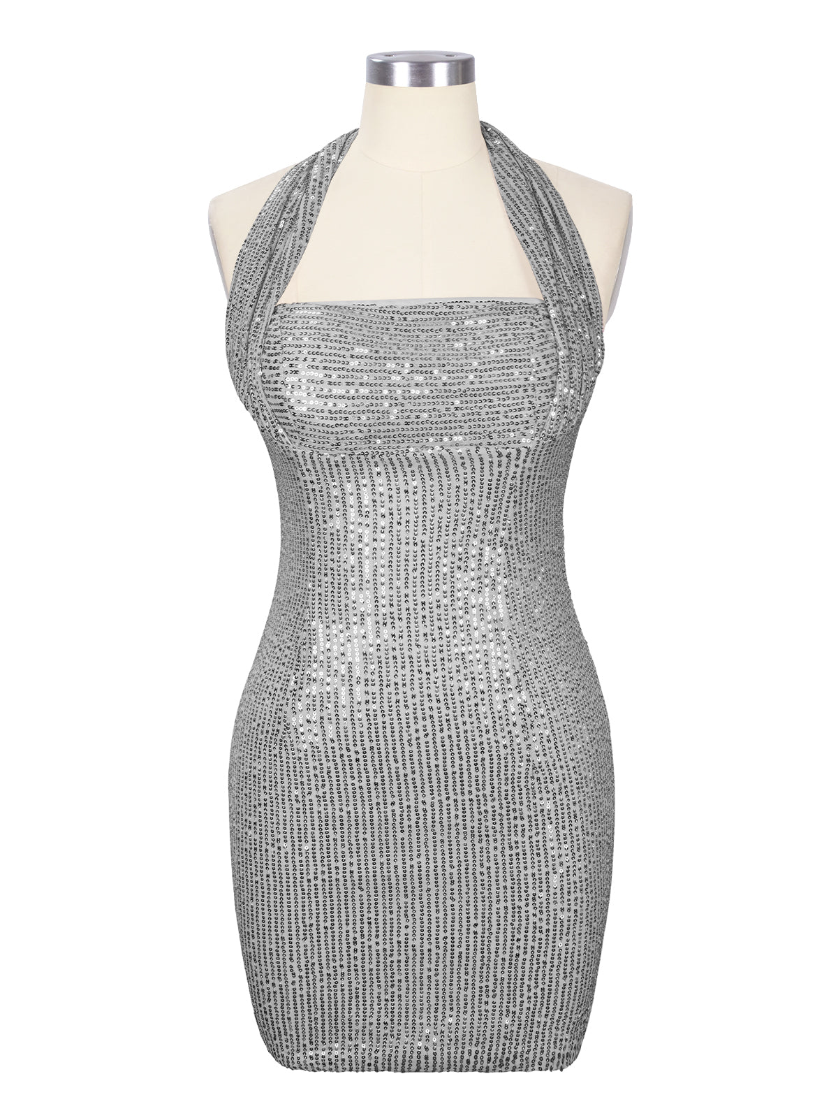 Halter Sequin Sheath Mini Dress 