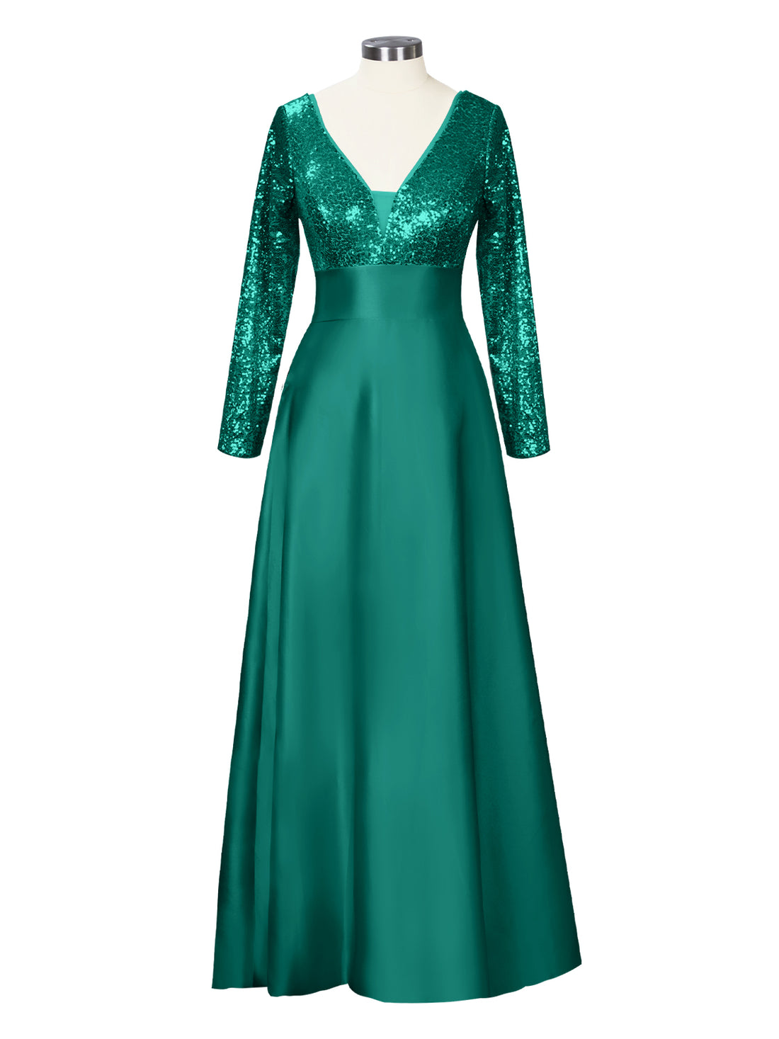Long Sleeveless Sequin Prom Dress 