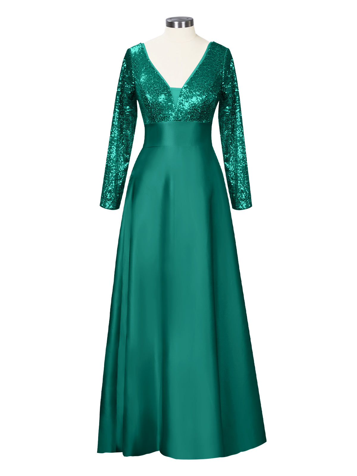Long Sleeveless Sequin Prom Dress 