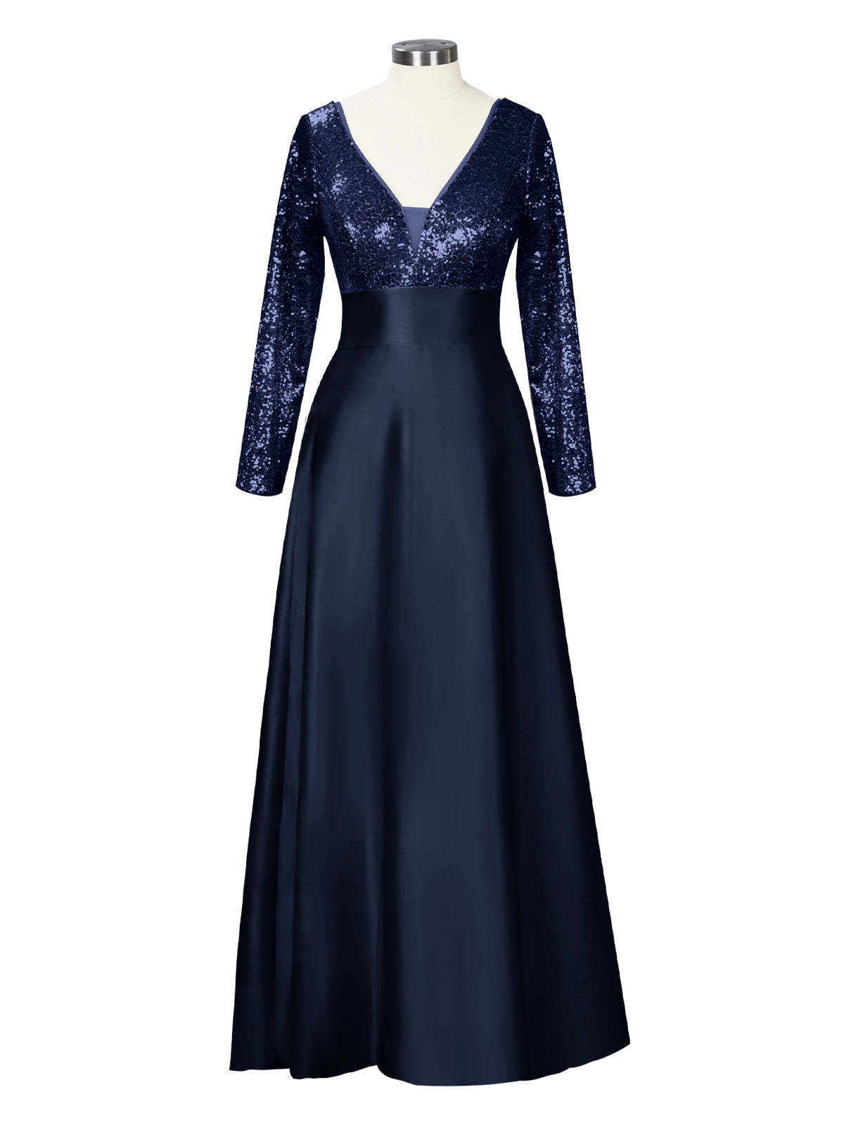 Long Sleeveless Sequin Prom Dress 