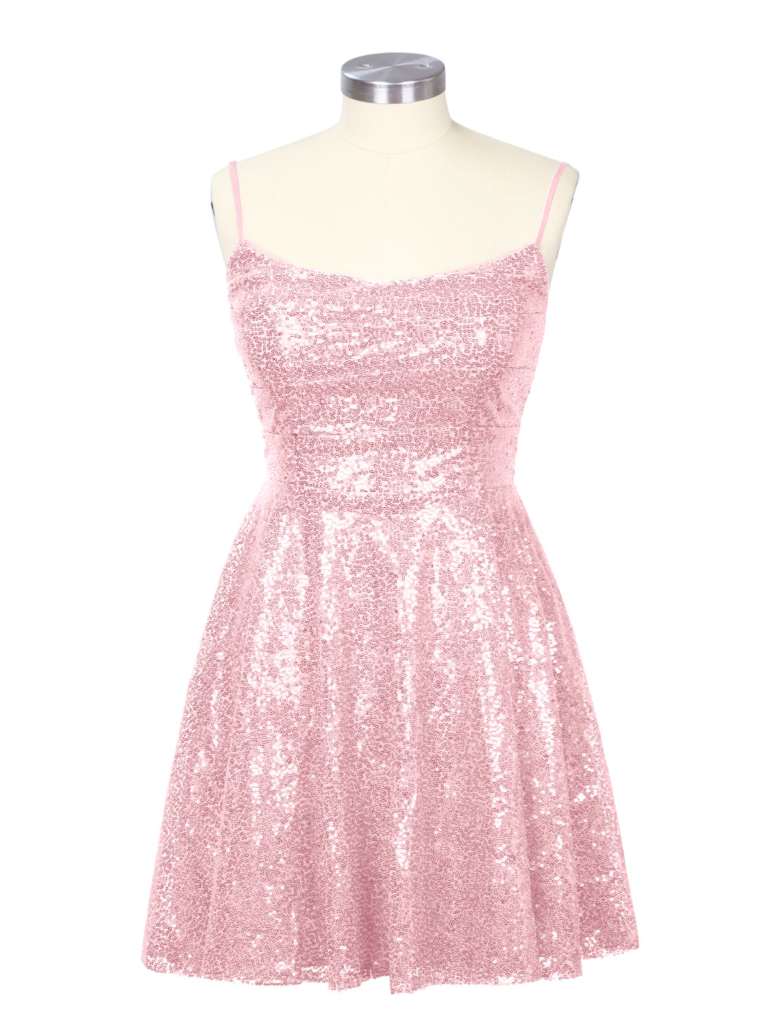 Sequin Scoop Neckline Mini Dress 