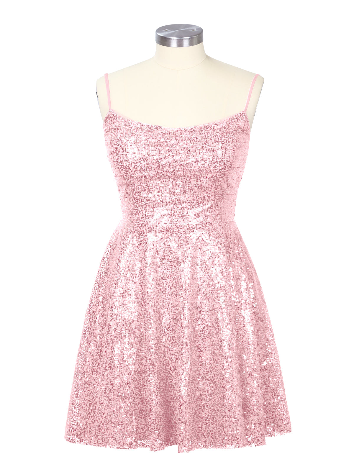 Sequin Scoop Neckline Mini Dress 