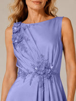 A Line Mother of the Bride Dress with 3D Flowers
