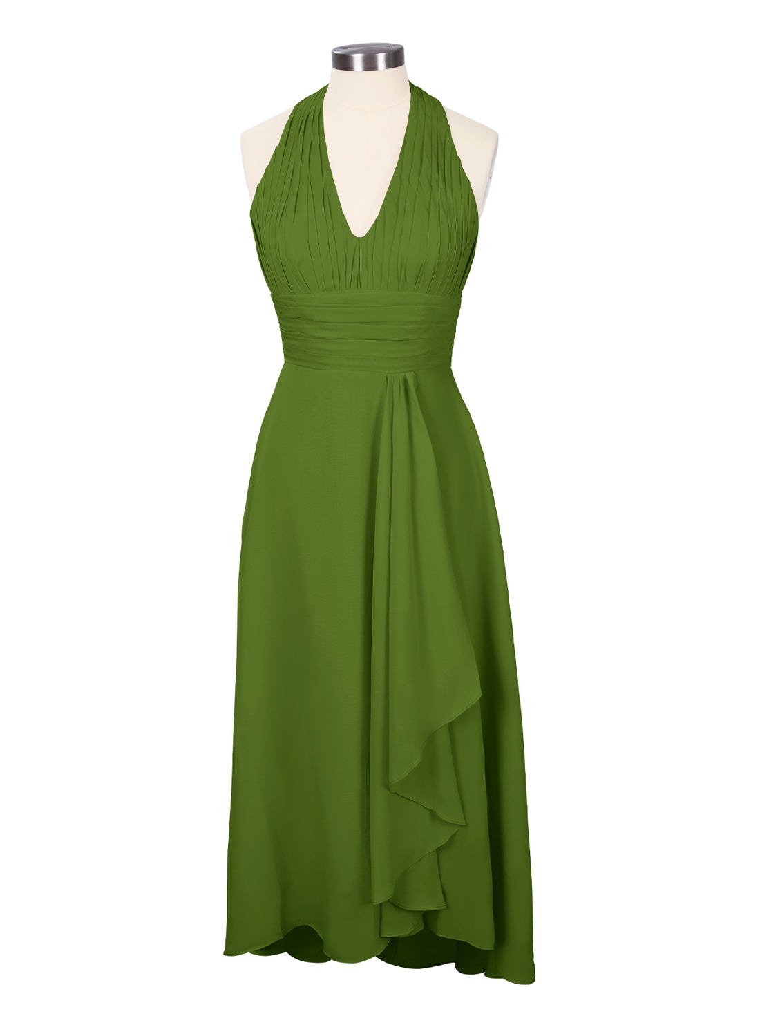 Ruched Halter Bridesmaid Dress 