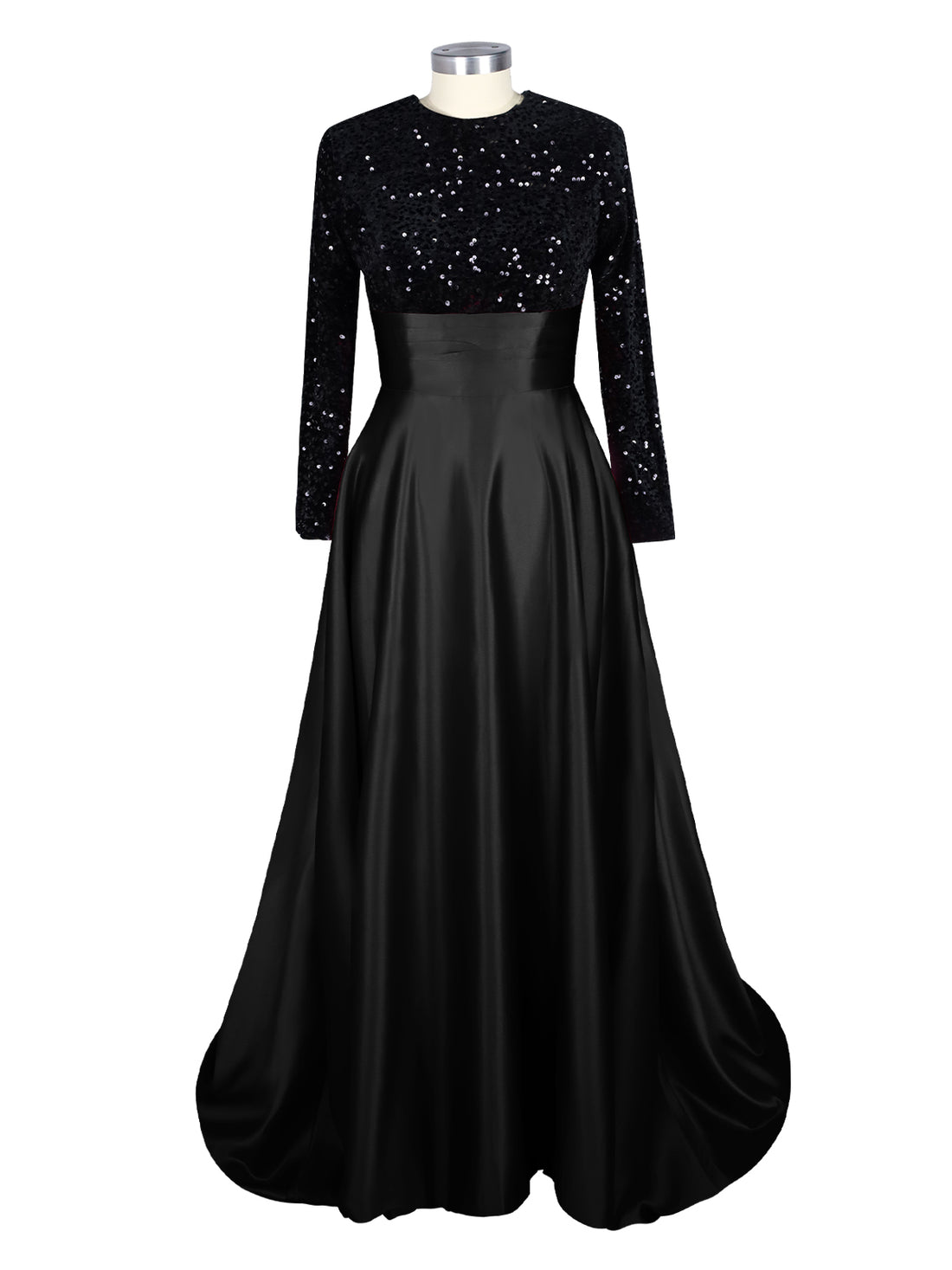 Sequin Jewel Neckline Prom Dress 
