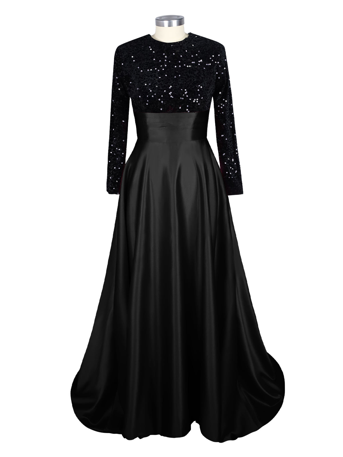 Sequin Jewel Neckline Prom Dress 