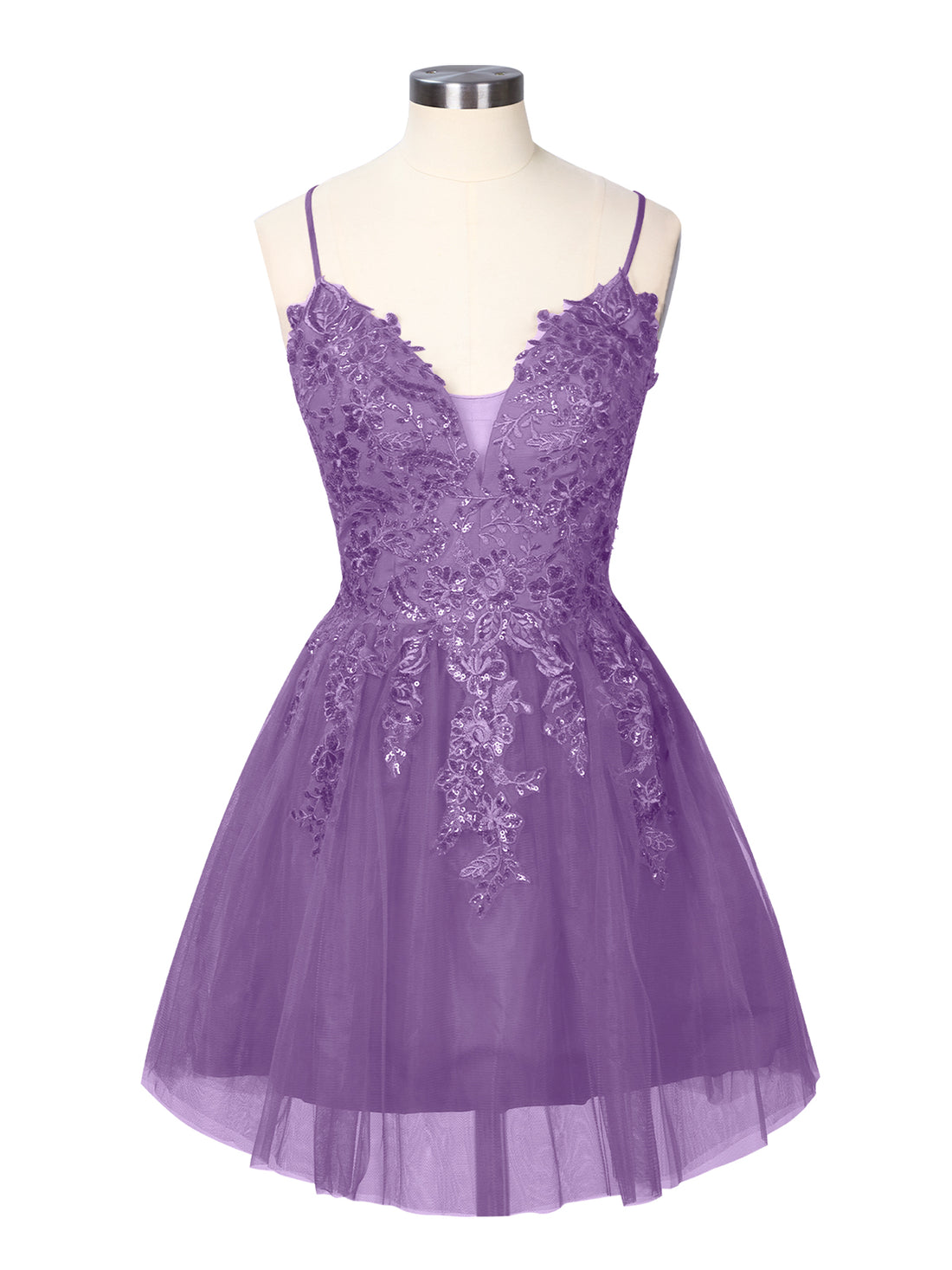 Applique Soft Tulle Mini Dress 