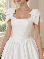A-Line Wedding Dress with Elegant Bow Details