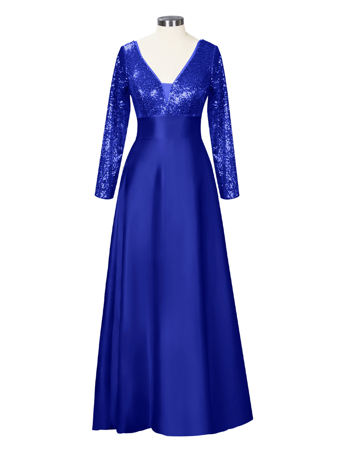 Long Sleeveless Sequin Prom Dress 