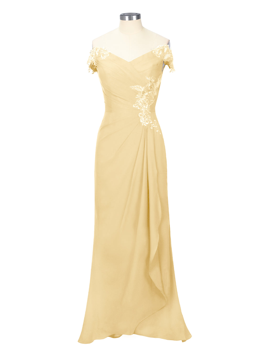 Off-Shoulder Chiffon Sheath Dress 