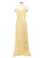 Off-Shoulder Chiffon Sheath Dress 