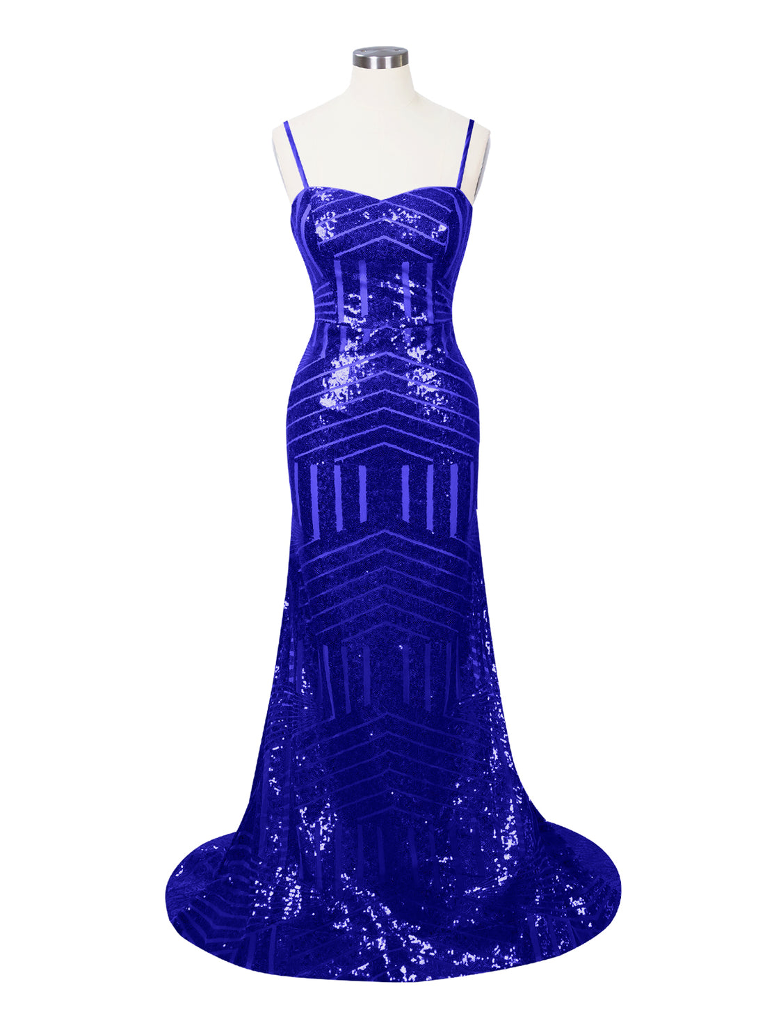 Geometric Sequin Prom Dress 
