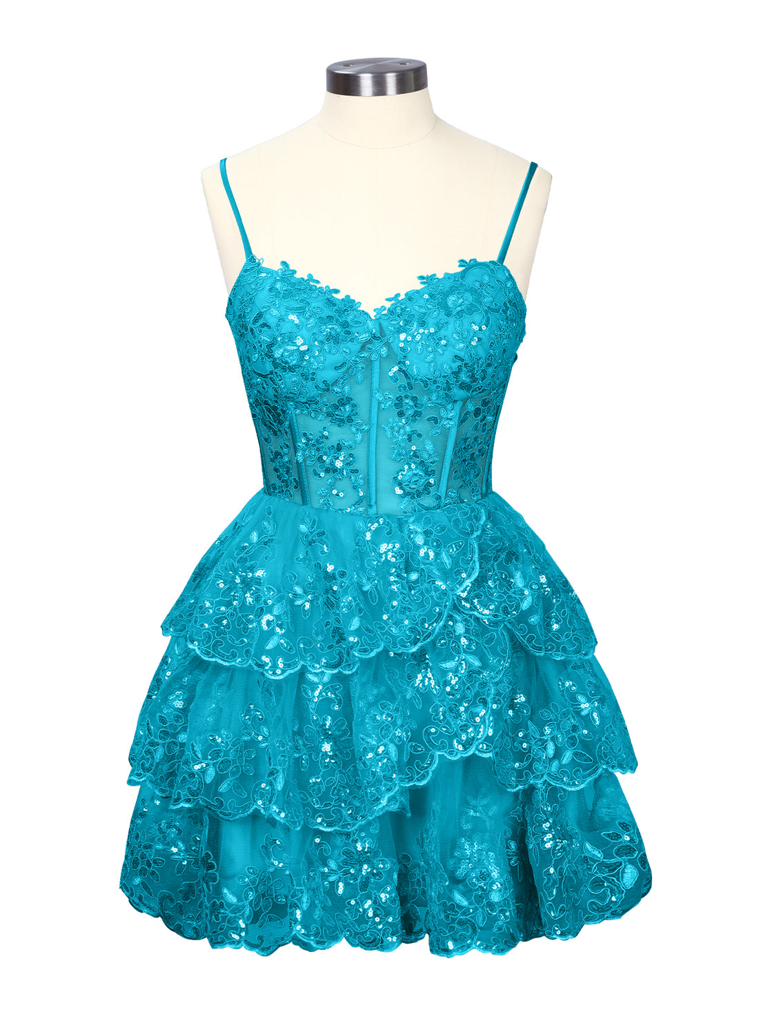 Sequin Appliques Mini Dress 