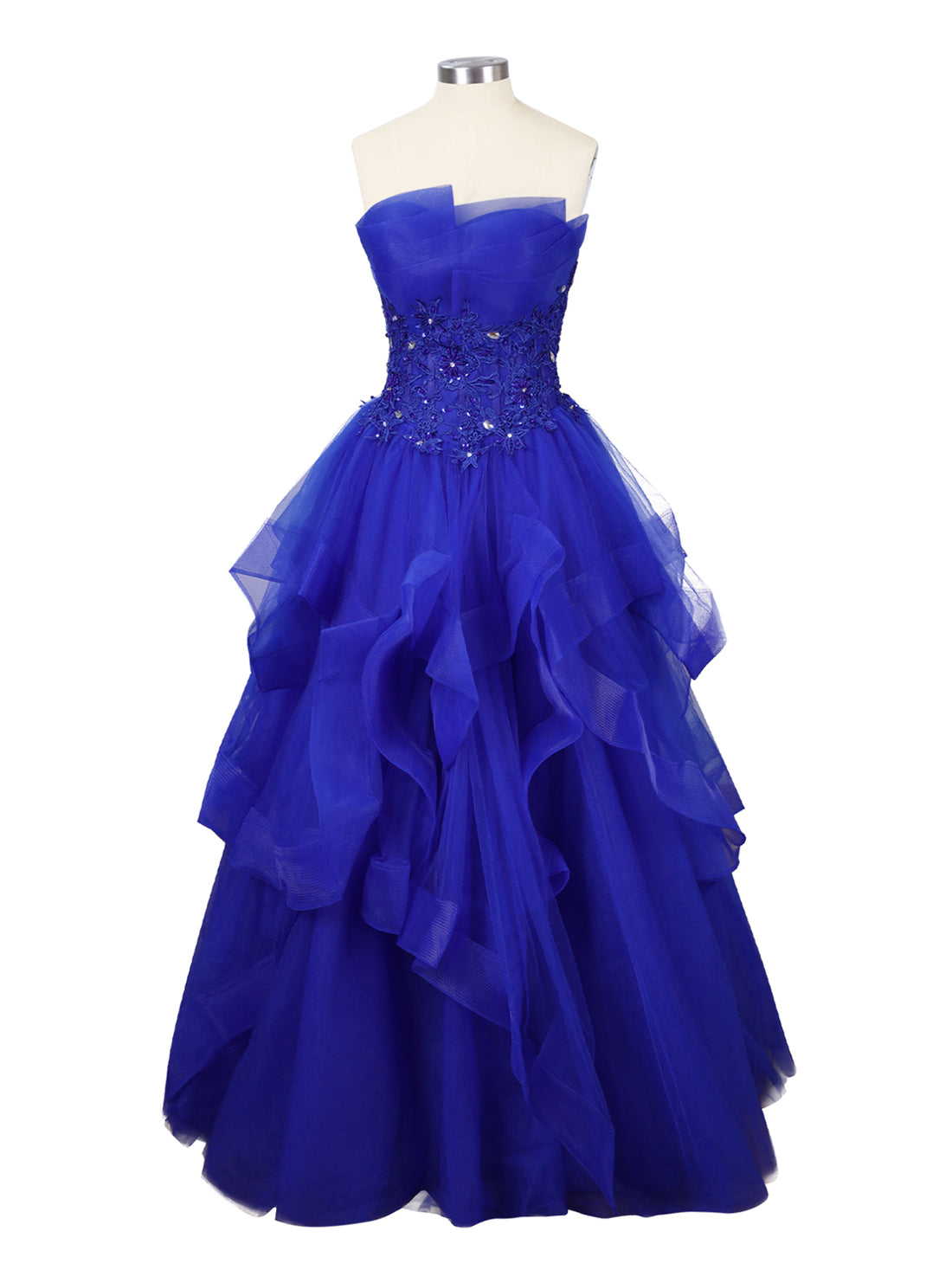Tiered Strapless Prom Dress 