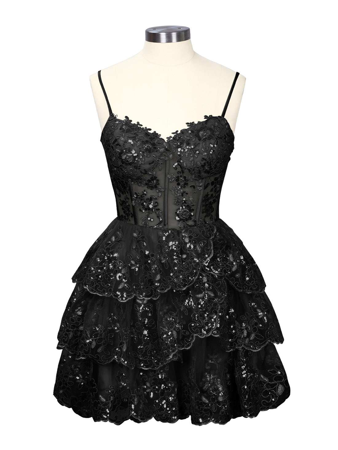 Sequin Appliques Mini Dress 