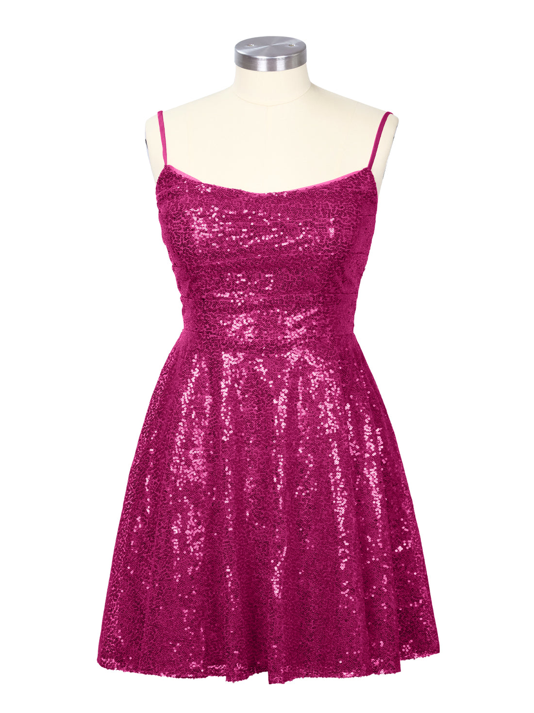 Sequin Scoop Neckline Mini Dress 