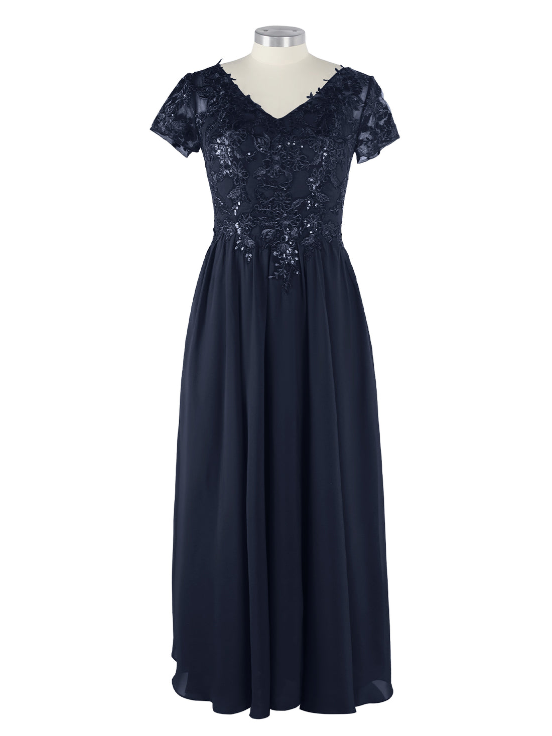 Short Sleeves Chiffon Dress 