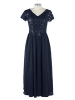 Short Sleeves Chiffon Dress 