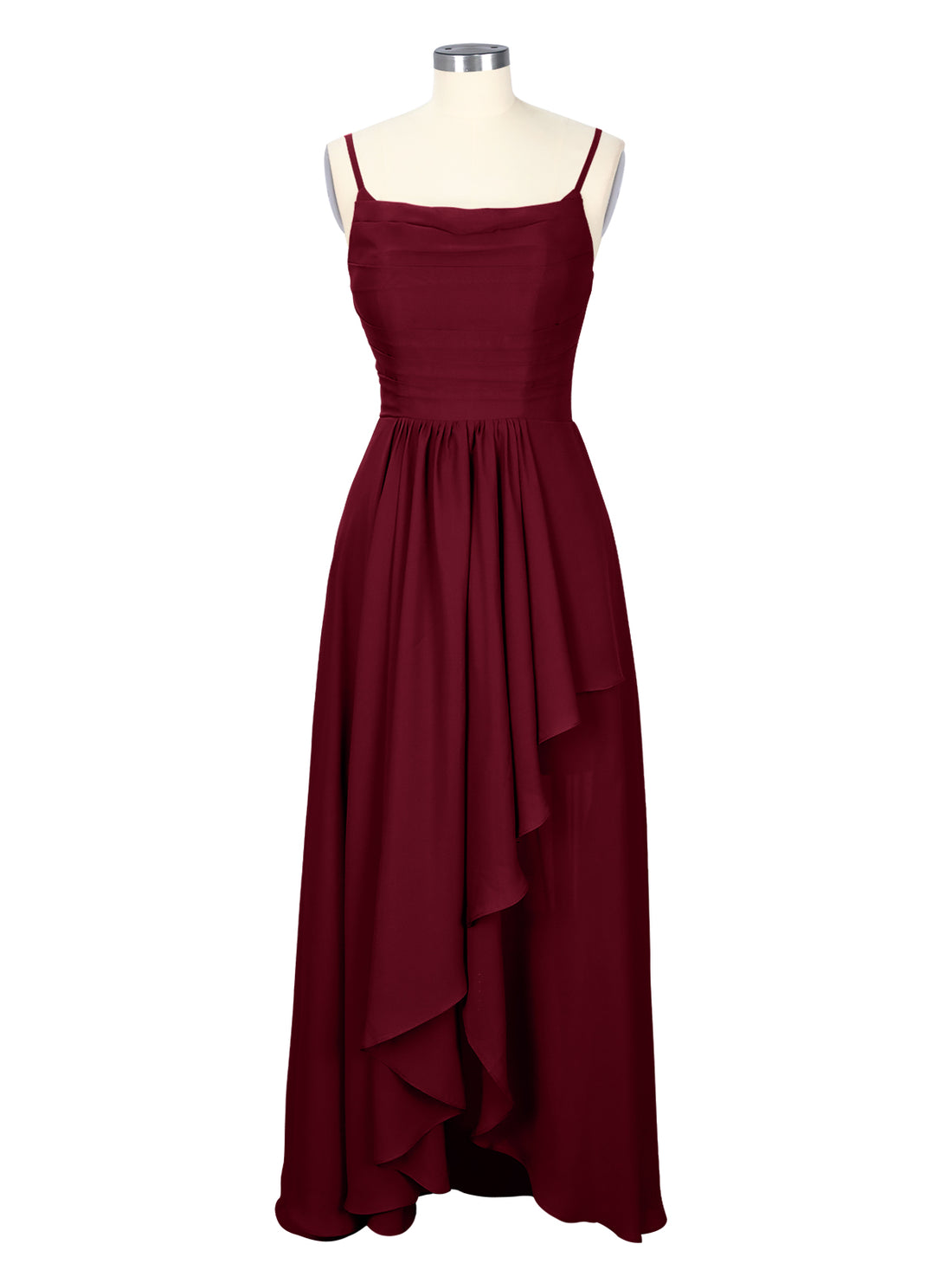 Spaghetti Asymmetrical Bridesmaid Dress 