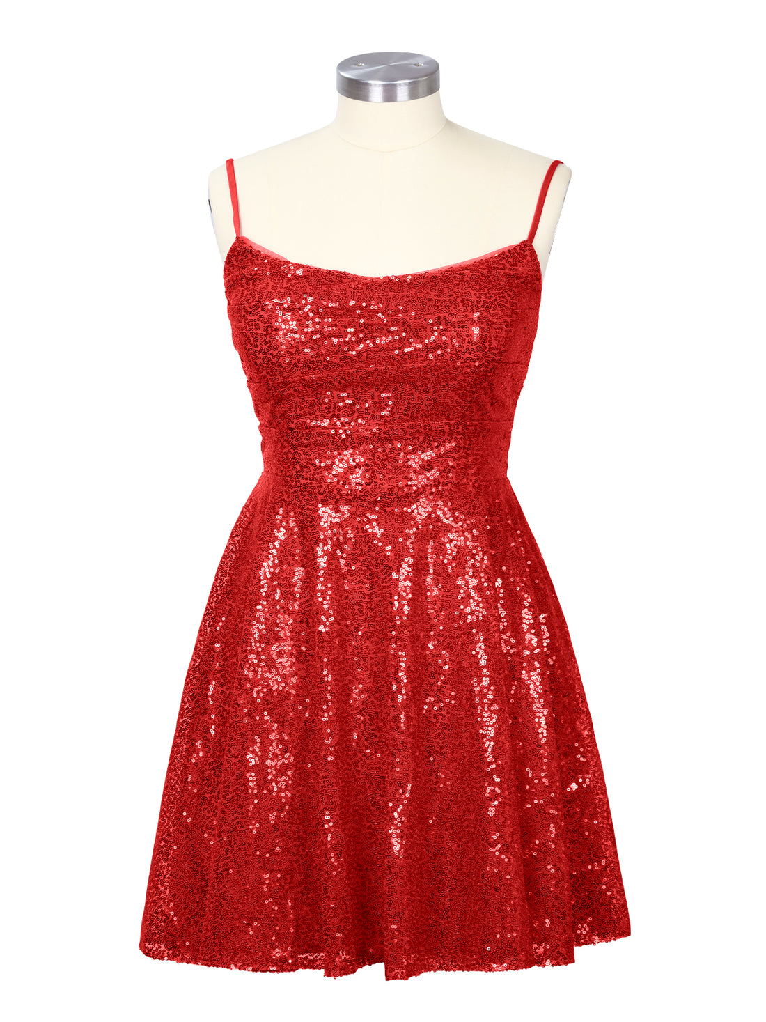 Sequin Scoop Neckline Mini Dress 