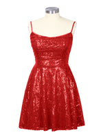 Sequin Scoop Neckline Mini Dress 