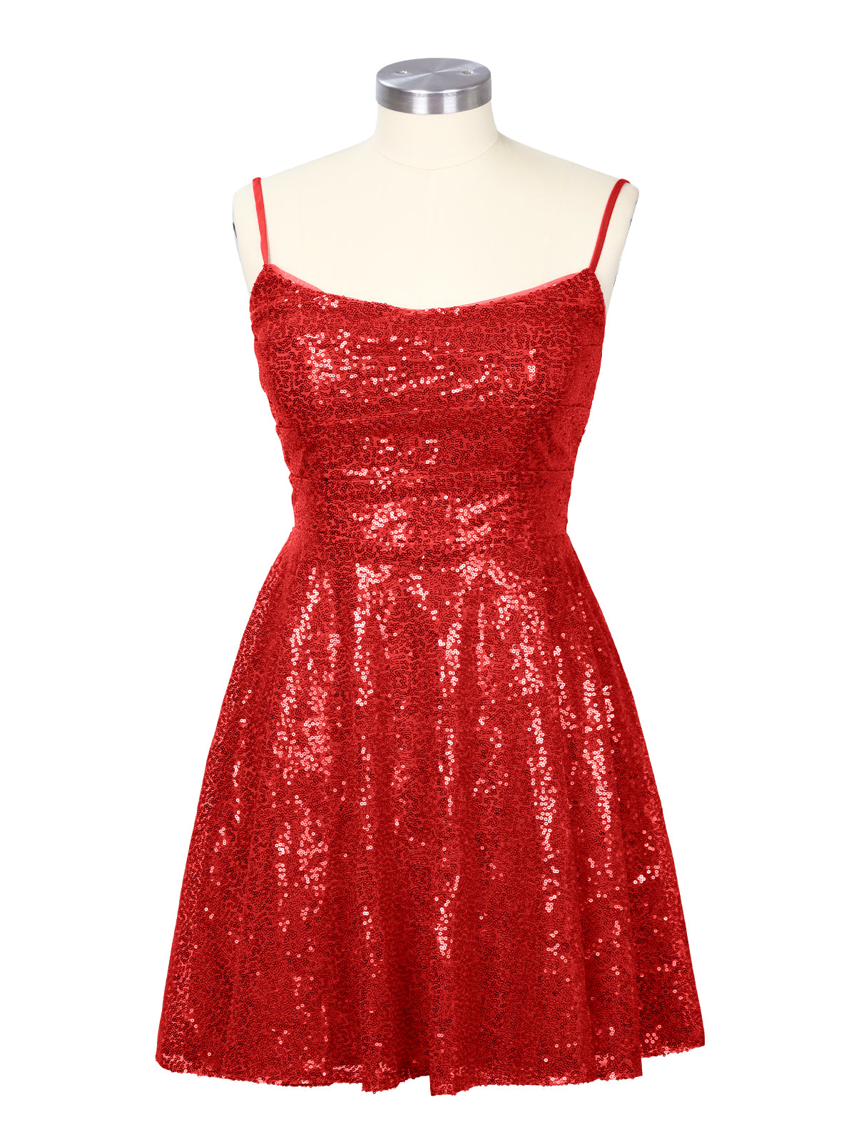 Sequin Scoop Neckline Mini Dress 