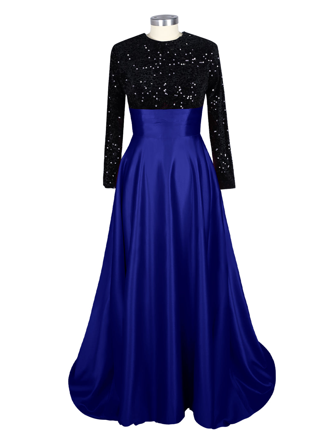 Sequin Jewel Neckline Prom Dress 