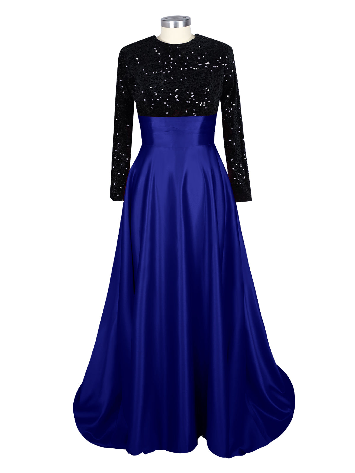 Sequin Jewel Neckline Prom Dress 