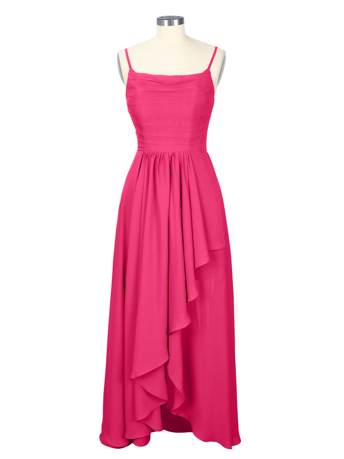 Spaghetti Asymmetrical Bridesmaid Dress 