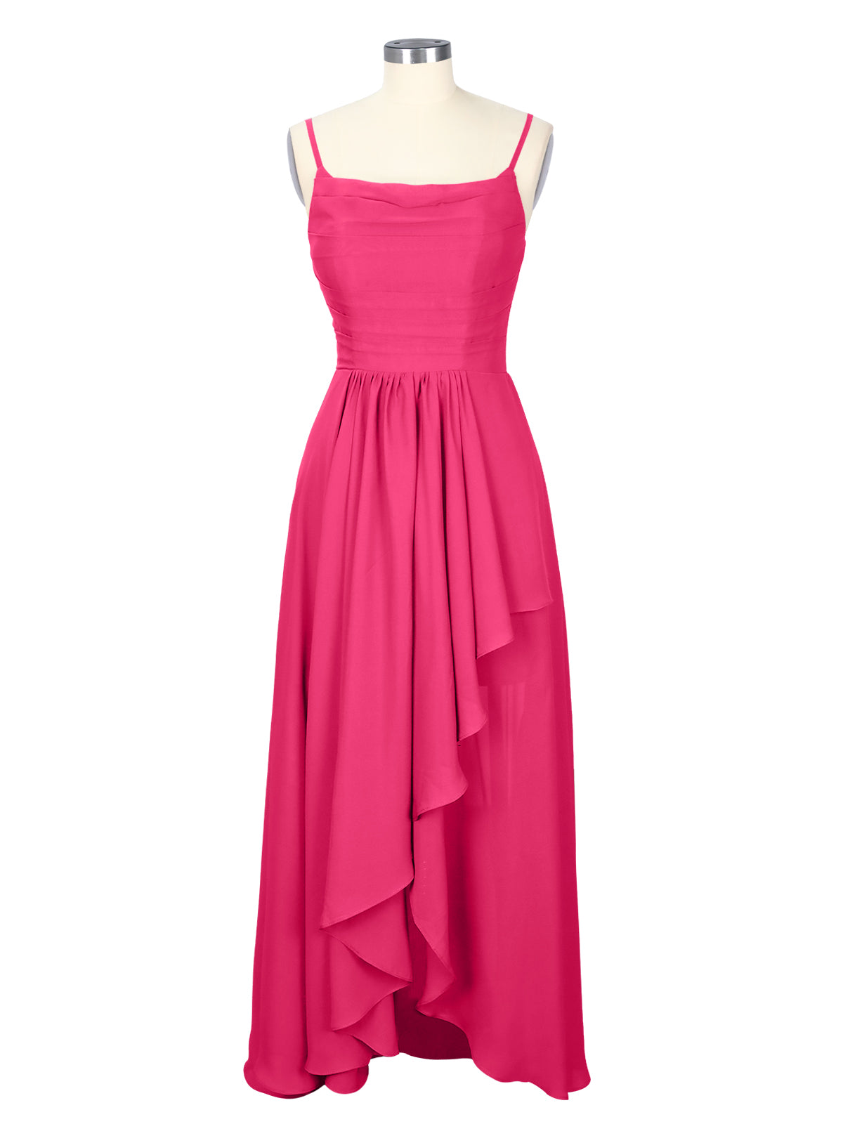 Spaghetti Asymmetrical Bridesmaid Dress 