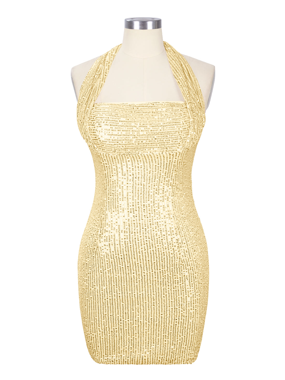 Halter Sequin Sheath Mini Dress 