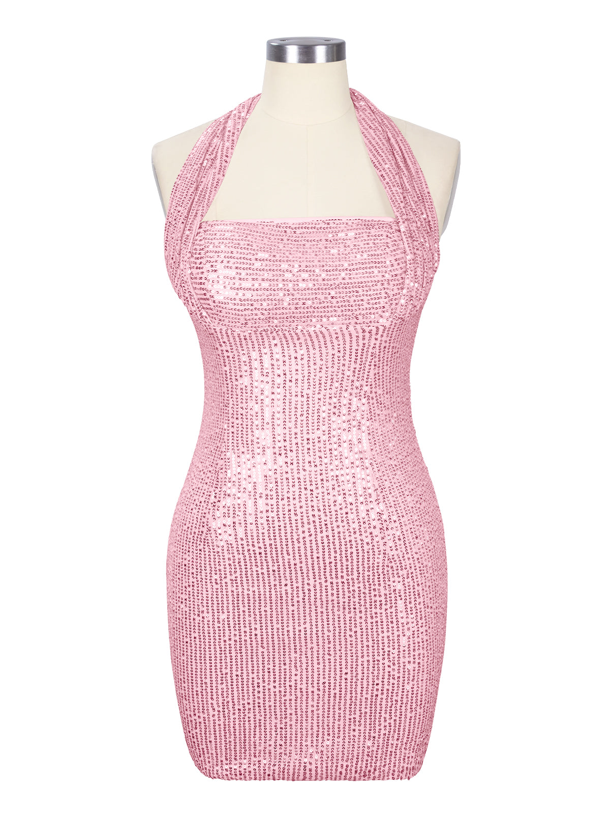 Halter Sequin Sheath Mini Dress 