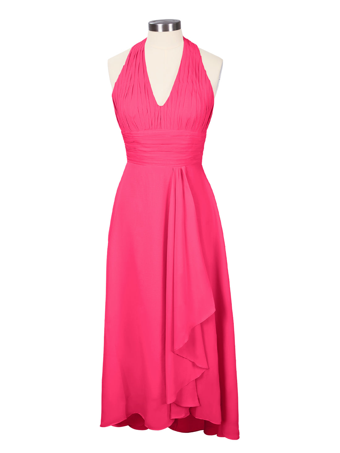 Ruched Halter Bridesmaid Dress 