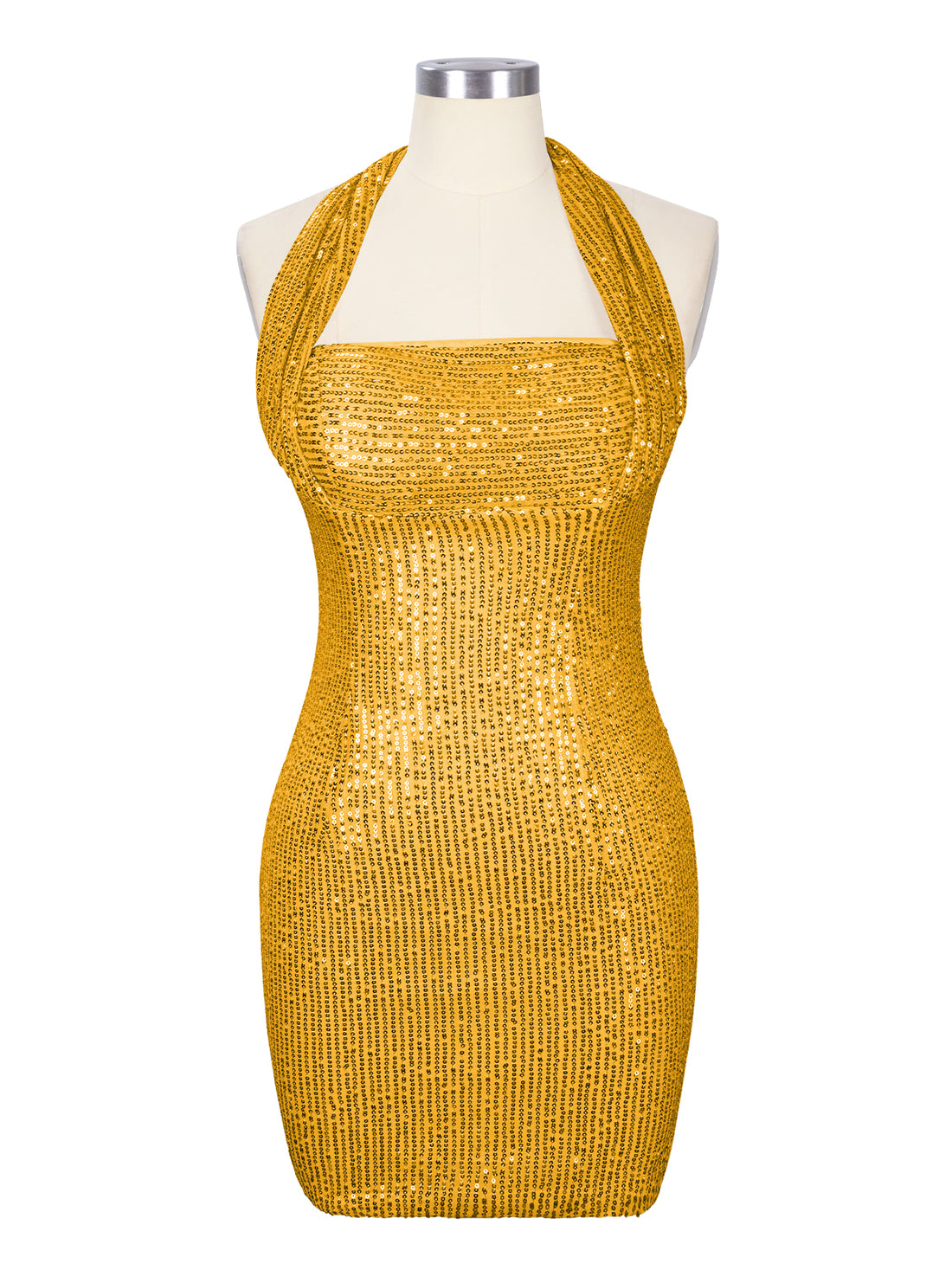 Halter Sequin Sheath Mini Dress 