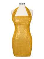 Halter Sequin Sheath Mini Dress 