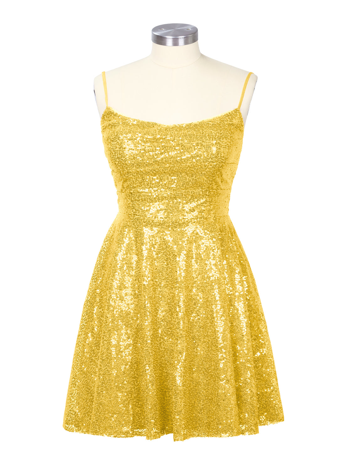 Sequin Scoop Neckline Mini Dress 