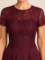 Lace Mother of the Bride Dress with Short Sleeves
